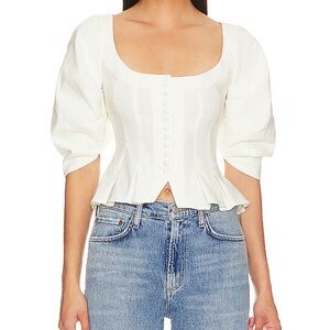 Revolve SARITA BLOUSE IN COCONUT MILK NWT